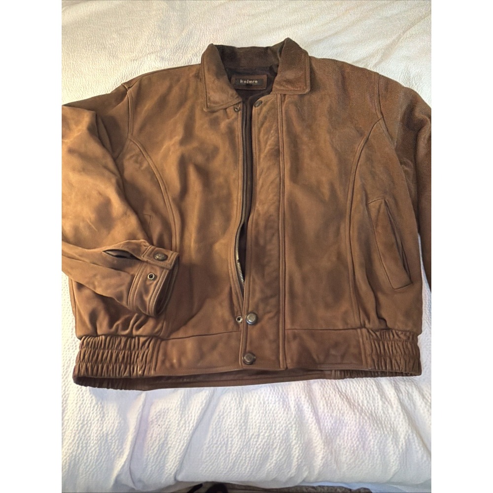 Kojaro Vintage Brown Leather Bomber Jacket XXL